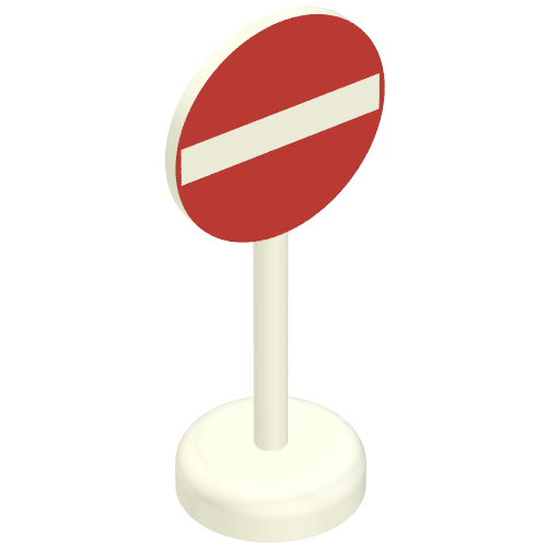 Road Sign Old Round with No Thoroughfare Print Single Piece Unit