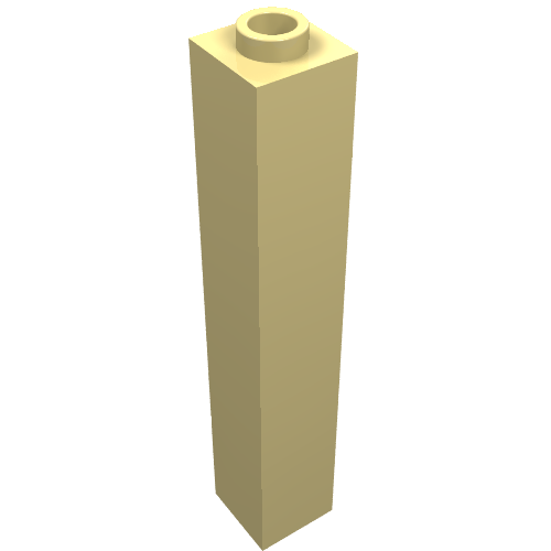 Brick 1 x 1 x 5 with Blocked Open or Hollow Stud