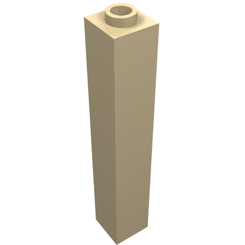 Brick 1 x 1 x 5 with Blocked Open or Hollow Stud