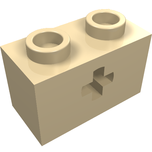 Technic Brick 1 x 2 with Axle Hole Type 1 [+ Opening] and Bottom Ridges