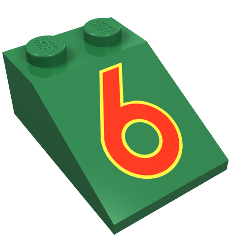 Slope 33° 3 x 2 with Red "6" Print