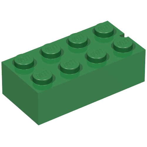 Brick 2 x 4 without Bottom Tubes, Slotted (with 1 slot)