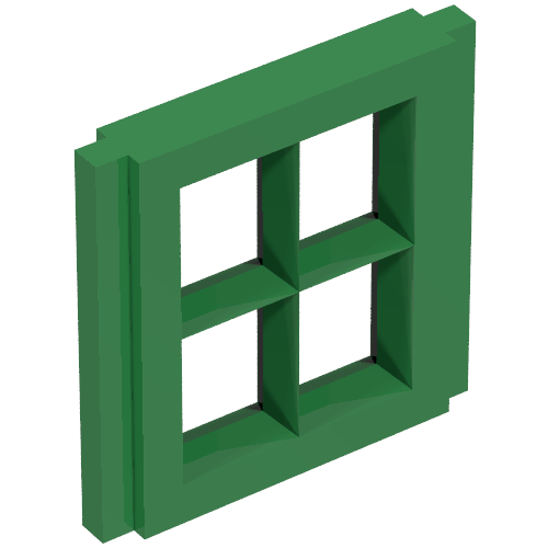 Window Pane 1 x 2 x 2 for Slotted Bricks