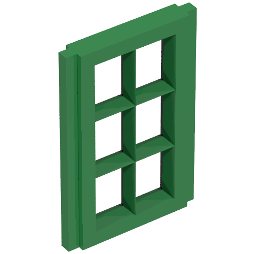 Window Pane 1 x 2 x 3 for Slotted Bricks