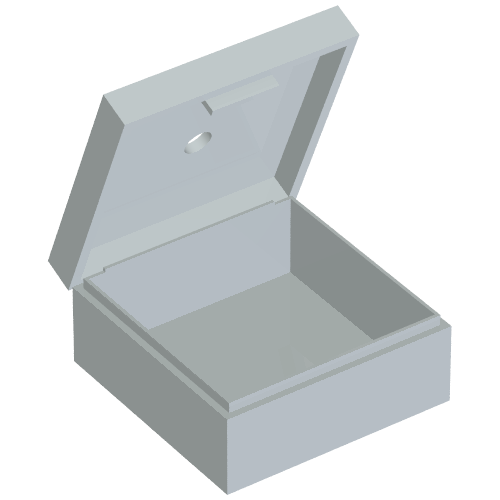 Box 3.5 x 3.5 x 1.3 with Hinged Lid