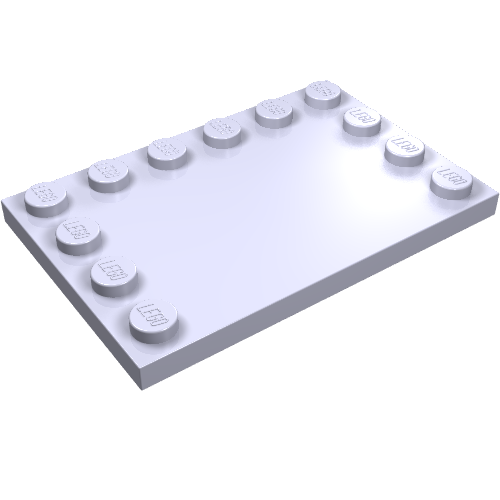 Plate Special 4 x 6 with Studs on 3 Edges