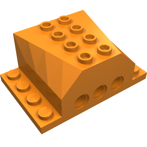 Engine Block 4 x 6 x 2 with Wedged Center, Recessed Edges and Pin Holes