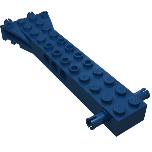 Technic Brick Special 12 x 2 with 2 Side and 2 End Pins, Technic Holes, and 4W Flared End