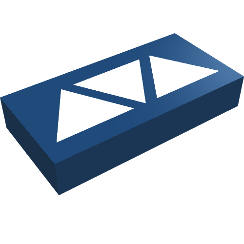 Tile 1 x 2 with Three White Triangles Print