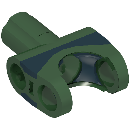 Technic Axle Connector 2 x 3 with Ball Socket and Axle Socket with Black Rubber Insert