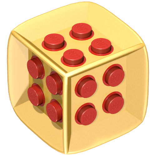 Die - 6 Sided Rubber Frame with Red Centre Studs (Board Games)