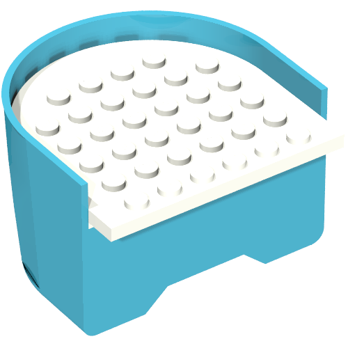 Boat Hull Section, Stern 6 x 6 x 3 1/3 with White Deck