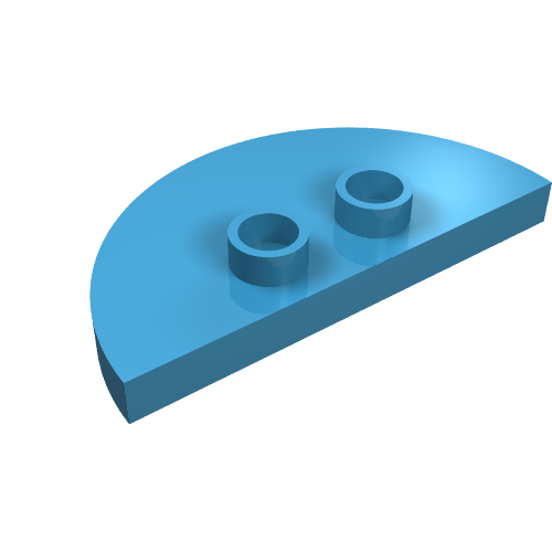 Duplo Plate 2 x 4 x 1/3 Half Circle with 2 Studs [Thin]