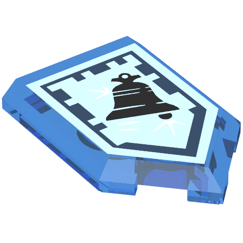 Tile Special 2 x 3 Pentagonal with Nexo Power Shield Print - Chrome Bell