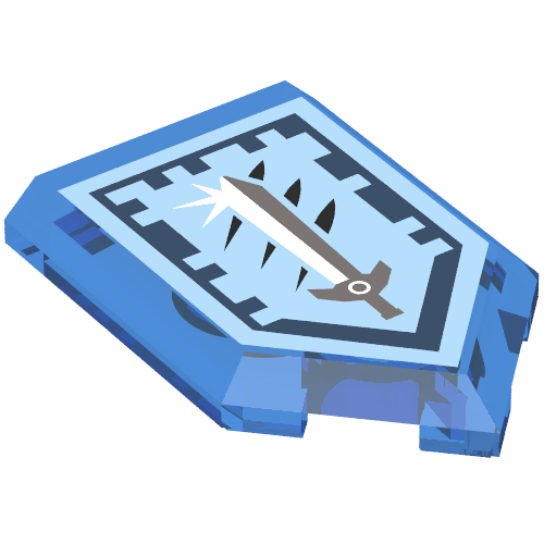 Tile Special 2 x 3 Pentagonal with Nexo Power Shield Print - Titanium Sword