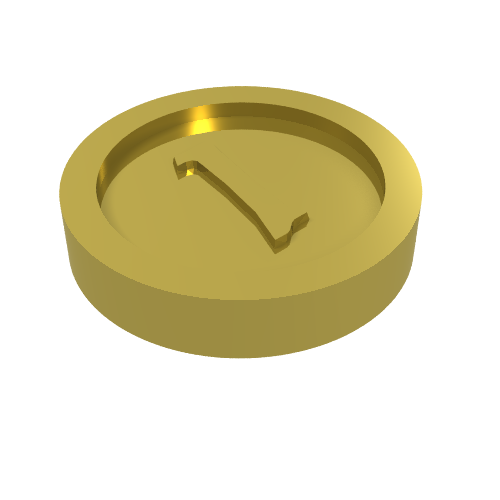 Money / Coin with "1" Gothic Type