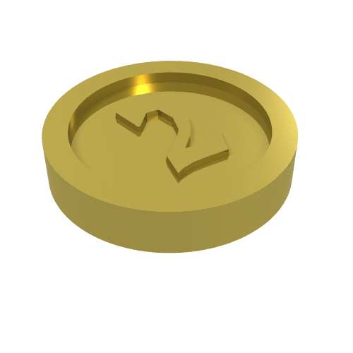 Money / Coin with "2" Gothic Type