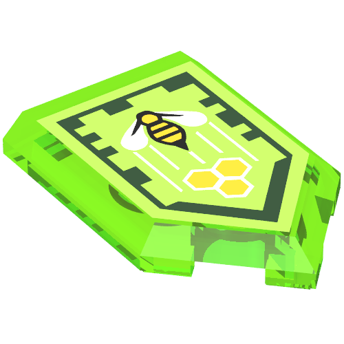 Tile Special 2 x 3 Pentagonal with Nexo Power Shield Print - Honey Bees