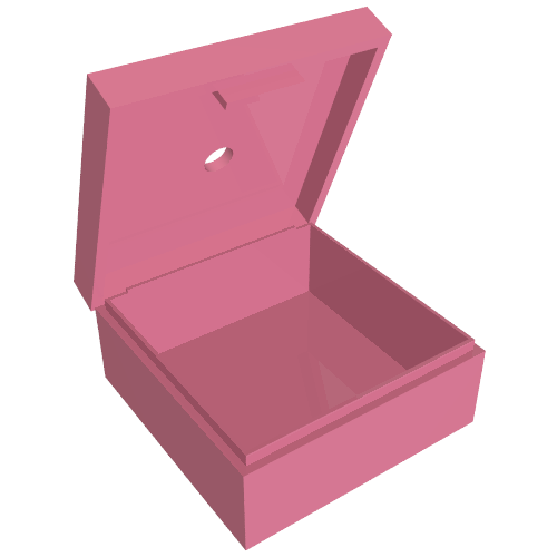 Box 3.5 x 3.5 x 1.3 with Hinged Lid