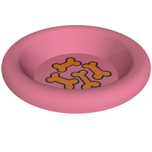 Equipment Dish / Plate / Bowl 3 x 3 with Dog Biscuit Print