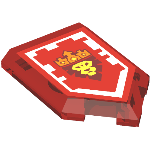 Tile Special 2 x 3 Pentagonal with Nexo Power Shield Print - Glory of Knighton