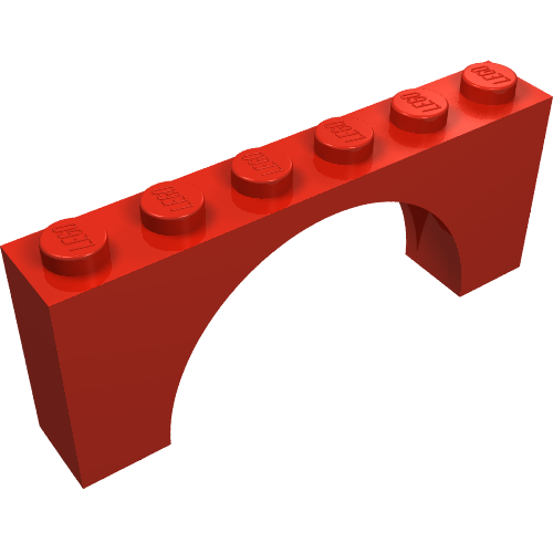 Brick Arch 1 x 6 x 2 - Very Thin Top without Reinforced Underside
