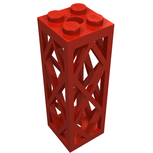 Support 2 x 2 x 5 Lattice Pillar, Complete Assembly