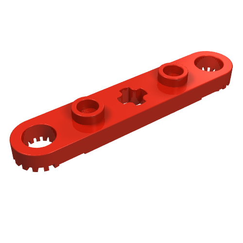 Technic Plate 1 x 5 with Toothed Ends, 2 Studs and Center Axle Hole