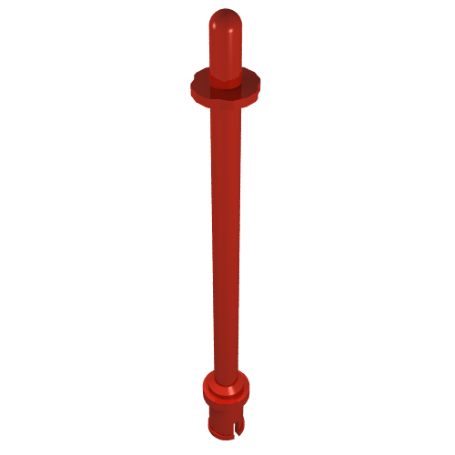 Bar 8L - Two Stop Rings / One Pin, Technic Figure Ski Pole [Rounded End]