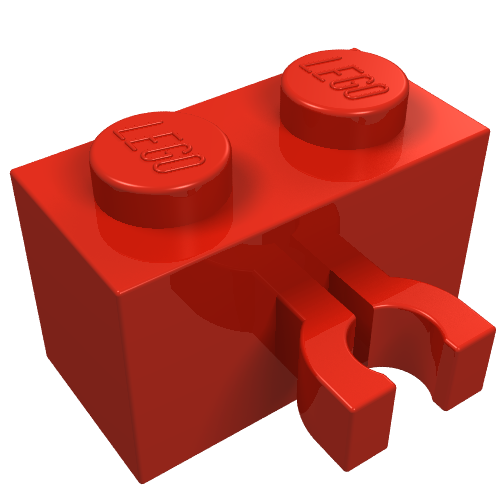 Brick Special 1 x 2 with Vertical Clip [Thick U Clip]