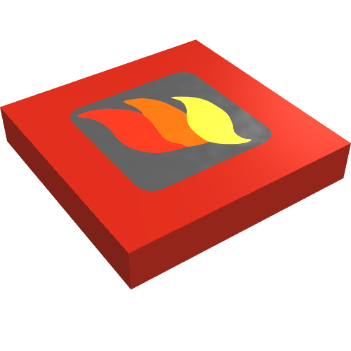 Tile 2 x 2 with Classic Fire Logo Small Print