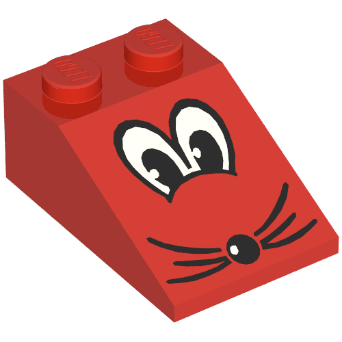 Slope 33° 3 x 2 with Eyes, Nose and Whiskers Print