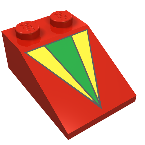 Slope 33° 3 x 2 with Yellow and Green V Print