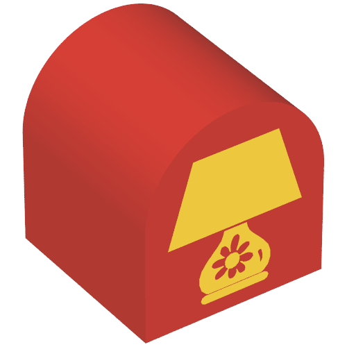 Duplo Brick 2 x 2 x 2 Curved Top with Table Lamp Print
