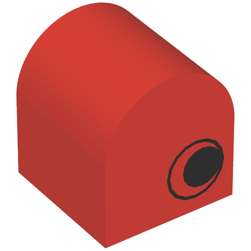 Duplo Brick 2 x 2 x 2 Curved Top with Eye Print on Two Sides