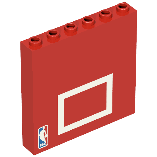 Brick 1 x 6 x 5 with NBA Logo and Basketball Backboard Print