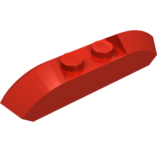 Brick Curved 1 x 4 with Sloped Ends and Two Top Studs