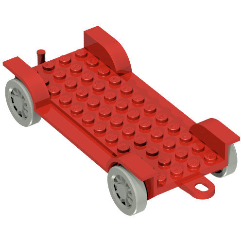 Fabuland, Vehicle Base, Car Chassis 12 x 6 with Tow Hook [Complete Assembly]