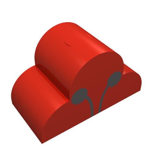 Brick Curved 2 x 4 x 2 Triple, No Studs with Ladybug Antenna Print