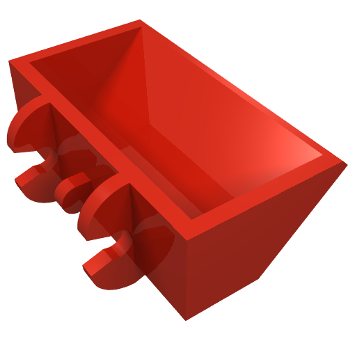 Construction Vehicle Bucket Smooth 2 x 4 x 1