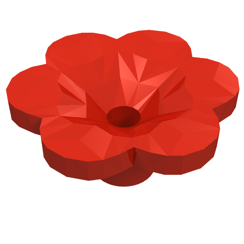 Plant, Outdoor Accessory Kit, Flower with 6 Rounded Petals and Pin