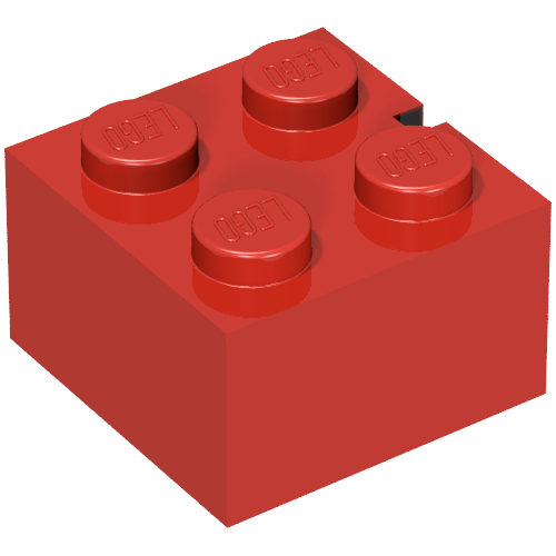 Brick 2 x 2 without Bottom Tubes, Slotted (with 1 slot)