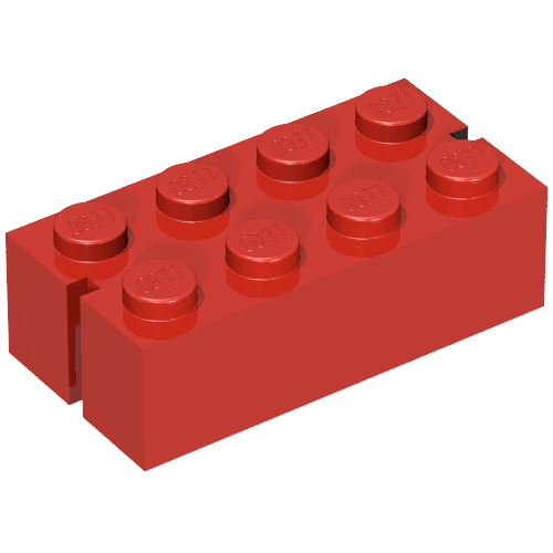 Brick 2 x 4 without Bottom Tubes, Slotted (with 2 slots)