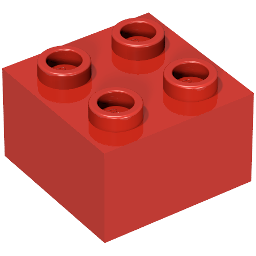 Minitalia Brick 2 x 2 with Bottom X Support