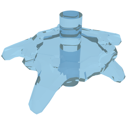 Wave / Power Burst / Flame, Shield Small with Bar Ends
