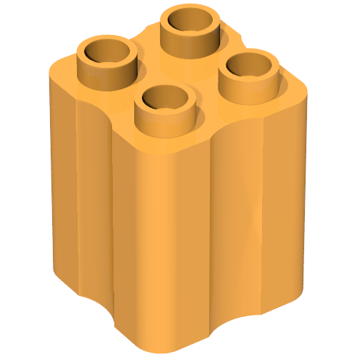 Duplo Brick 2 x 2 x 2 with Indented Sides (Tree Trunk)