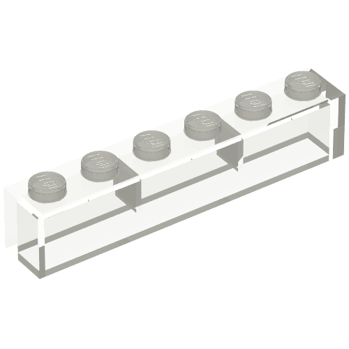 Brick 1 x 6 without Bottom Tubes, with 2 Raised Cross Supports