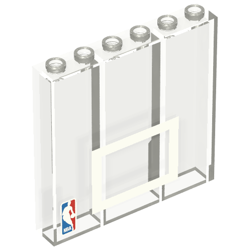 Brick 1 x 6 x 5 with NBA Logo and Basketball Backboard Print
