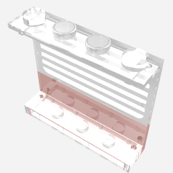 Panel 1 x 4 x 3 - Solid Studs with Red Stripe and White Stripes Print