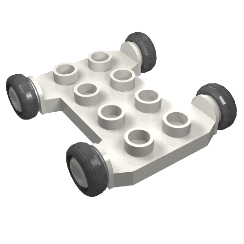 Duplo Vehicle Base 4 x 4 with 2 x 4 Studs and Black Wheels